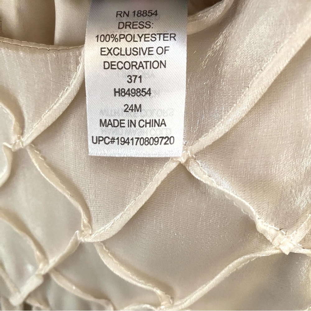 RARE EDITIONS Baby Dress Shimmer Organza Puff Sleeve 24 Months Pageant Easter - Picture 11 of 15